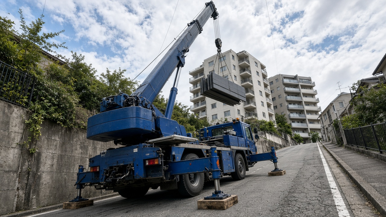 Mamak Vinç Kiralama Eğimli Yokuşta Kentsel Dönüşüm Vinçi